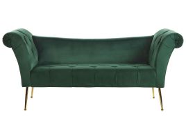 Velvet Chaise Lounge Green NANTILLY