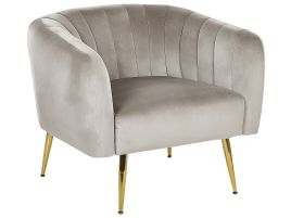 Velvet Armchair Grey LACONIA