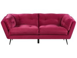 3 Seater Velvet Sofa Burgundy LENVIK