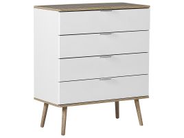 White Chest of Drawers - KINSTON Medium Chest  4 Drawers
