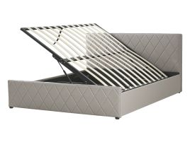 Faux Leather EU Double Size Ottoman Bed Taupe ROCHEFORT