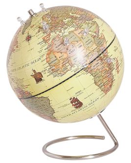 Decorative Globe with Magnets 29cm Yellow