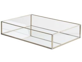Mirrored Decorative Tray Silver