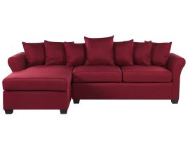 Right Hand Corner Sofa Dark Red VIKNA