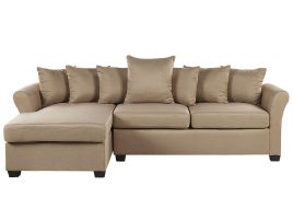 Right Hand Corner Sofa Beige VIKNA