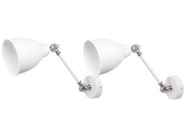 Set of 2 Wall Lights White MISSISSIPPI
