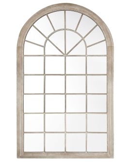 Metal Window Wall Mirror 77x130cm Beige