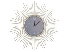 Sunburst Wall Clock 45cm Gold and Grey