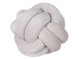 Velvet Knot Cushion 20x20cm Light Grey