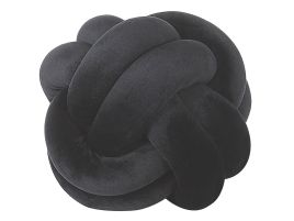 Velvet Knot Cushion 20x20cm Black
