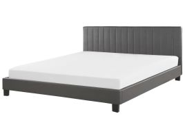 Faux Leather EU Super King Size Bed Grey POITIERS