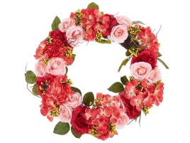 Door Wreath 50cm Red and Pink