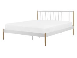 Metal EU Double Size Bed White MAURS