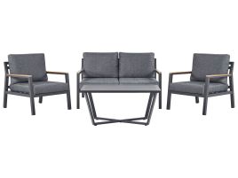 4 Seater Aluminium Garden Sofa Set Dark Grey DELIA