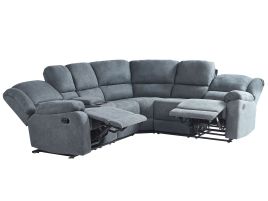 Corner Fabric Manual Recliner Sofa Grey ROKKE