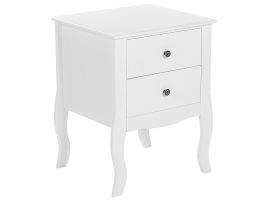 Bedside Table - CLACTON Chen 2 Drawer Nightstand White 45cm