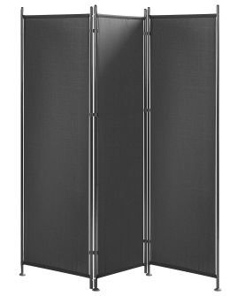 Folding 3 Panel Room Divider 160 x 170 cm Black NARNI