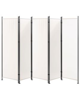 Folding 5 Panel Room Divider 270 x 170 cm White NARNI