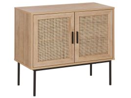 Rattan 2 Door Sideboard Light Wood PASCO