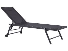 Aluminium Reclining Sun Lounger Black PORTOFINO