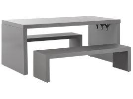 4 Seater Concrete Garden Dining Set U Shaped Table Grey TARANTO