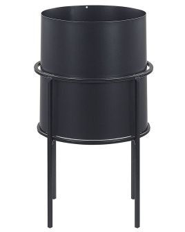 Metal Plant Pot Stand 16 x 16 x 28 cm Black MILEA