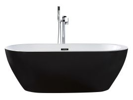 Freestanding Bath 1500 x 750 mm Black NEVIS