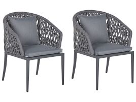 Set of 2 Garden Chairs Grey LIPARI