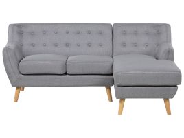 Left Hand Fabric Corner Sofa Grey MOTALA