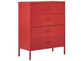 Red Chest of Drawers - RIPON Medium Chest 4 Drawers