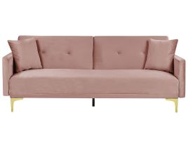 Velvet Sofa Bed Pink LUCAN