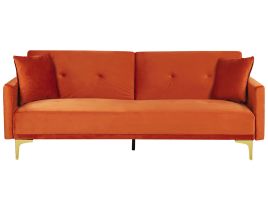Velvet Sofa Bed Orange LUCAN