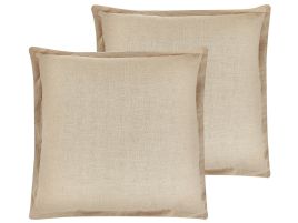 Set of 2 Cushions 45x45cm Beige