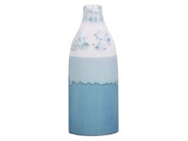 Stoneware Flower Vase 30 Blue White