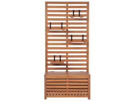 Acacia Wood Storage Bench with Wall Panel 80 cm MATINO