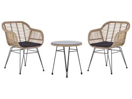 PE Rattan Bistro Set Natural TROPEA II