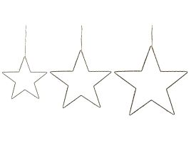 Set of 3 LED Hanging Decor Pieces Star Silver KUNNARI
