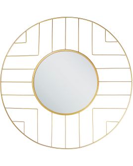 Round Metal Wall Mirror 60cm Gold