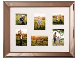 Mirrored Multi Frame for 6 Photos Copper DABOLA
