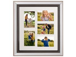 Mirrored Multi Frame for 5 Photos Silver DALABA