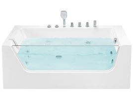 Left Hand Whirlpool Corner Bath 1700 x 800 mm White PUQUIO