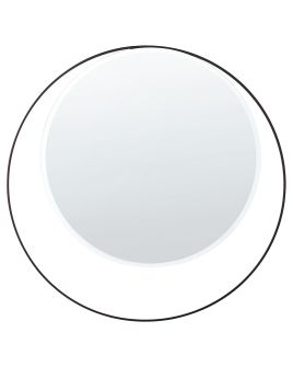 Round Metal Wall Mirror 50cm Black