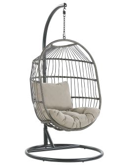 PE Rattan Hanging Chair Black ALBA