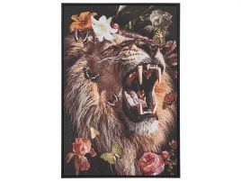 Lion Framed Canvas Wall Art 63 x 93 cm Multicolour MARRADI