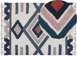 Rectangular Cotton Area Rug 160x230cm Multicolour