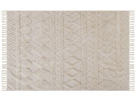 Cotton Area Rug 140x200cm Beige