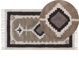 Cotton Area Rug 80x150cm Beige
