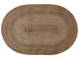Oval Jute Area Rug 120x180cm Beige