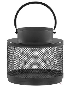 Metal Candle Lantern 19 cm Black YAMDENA