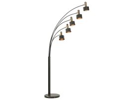 5 Light Metal Floor Lamp Black ANBESA